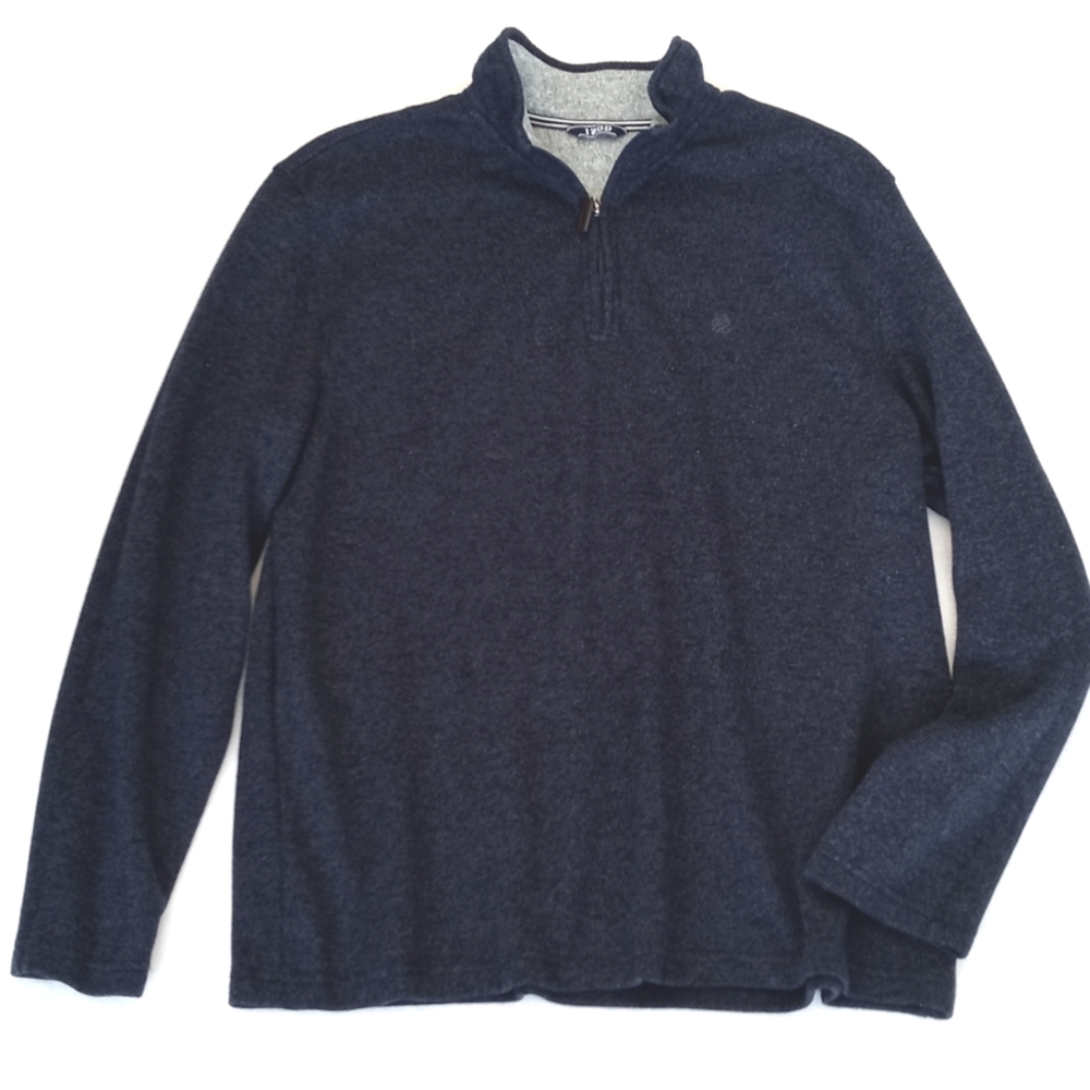 Men's Izod Heathered Navy Blue Half-Zip Long Sleeve Sweater XXL